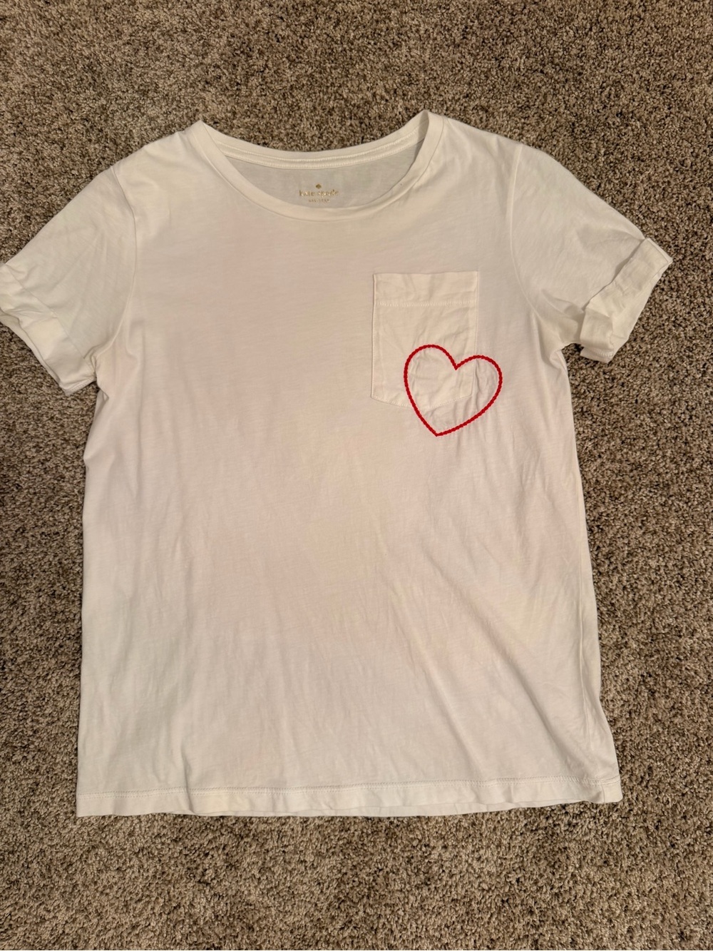 kate spade New York XS Tee Shirt with embroidered heart